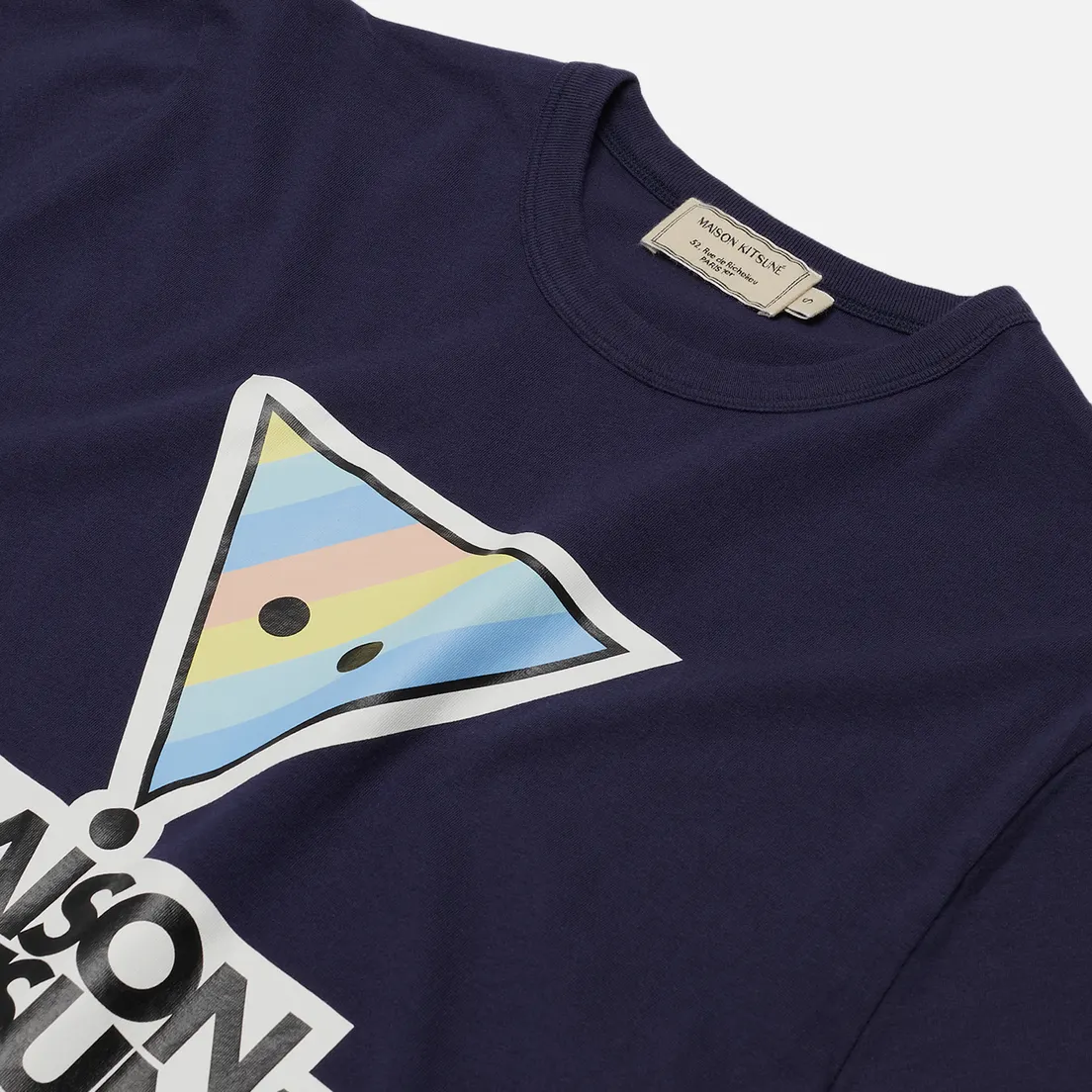 Maison Kitsune Женская футболка Rainbow Triangle Fox Print