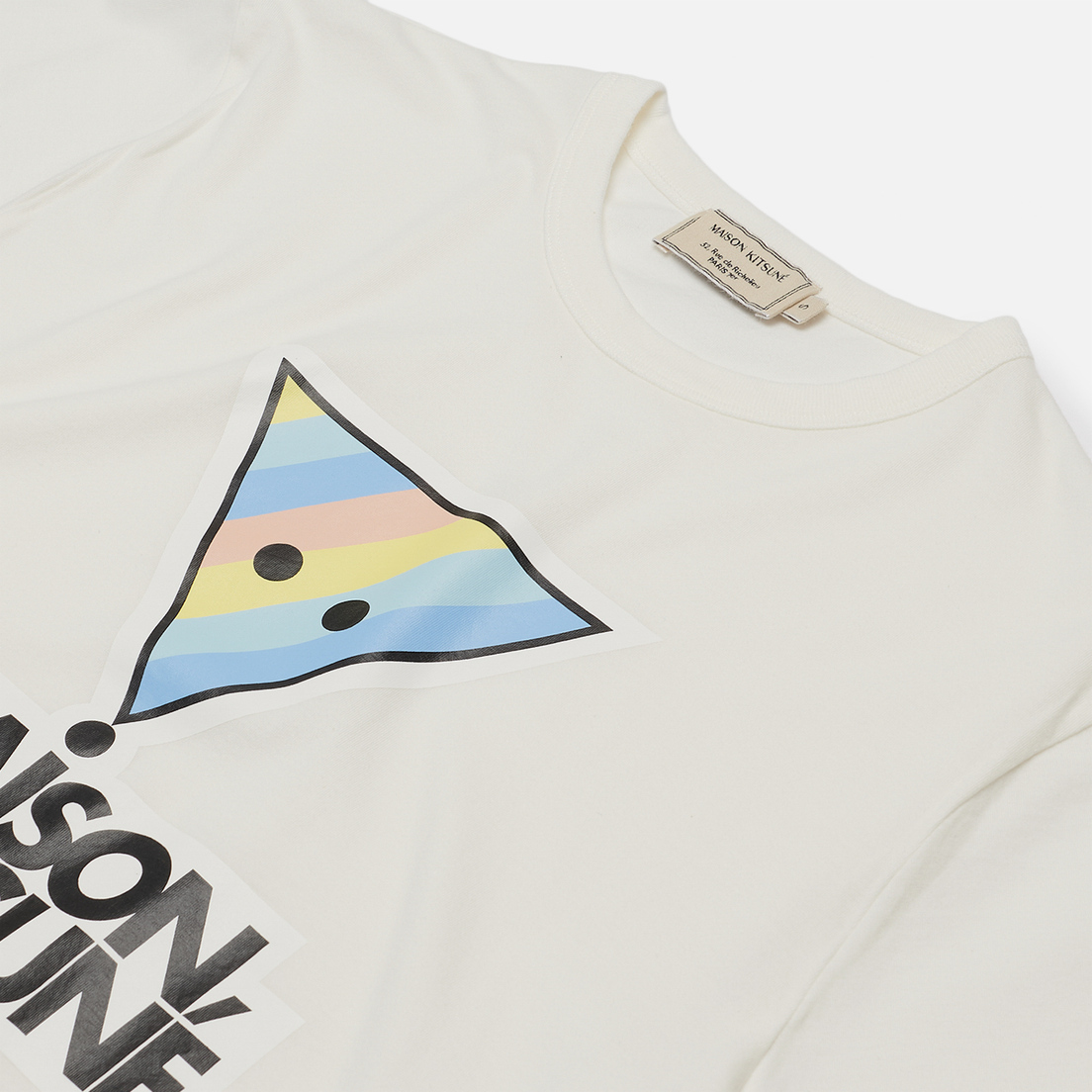 Maison Kitsune Женская футболка Rainbow Triangle Fox Print
