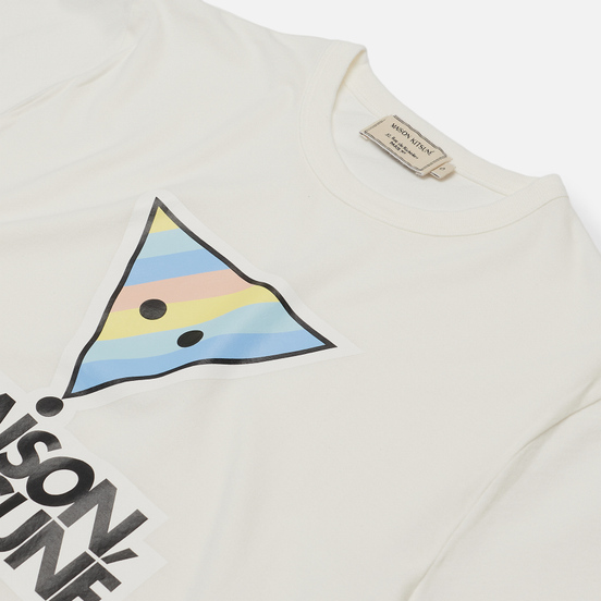 Женская футболка Maison Kitsune Rainbow Triangle Fox Print White