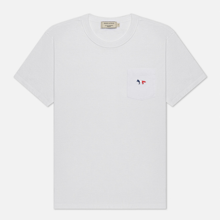 Женская футболка Maison Kitsune Tricolor Fox Patch, цвет белый, размер M