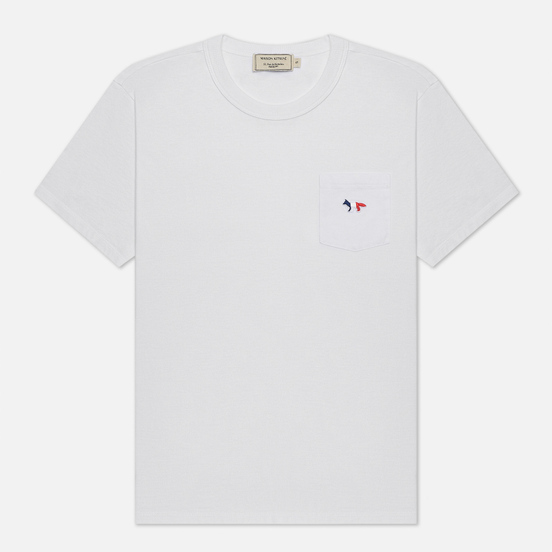 Женская футболка Maison Kitsune Tricolor Fox Patch White