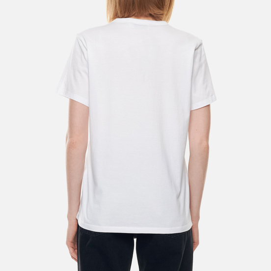 Женская футболка Maison Kitsune Tricolor Fox Patch White