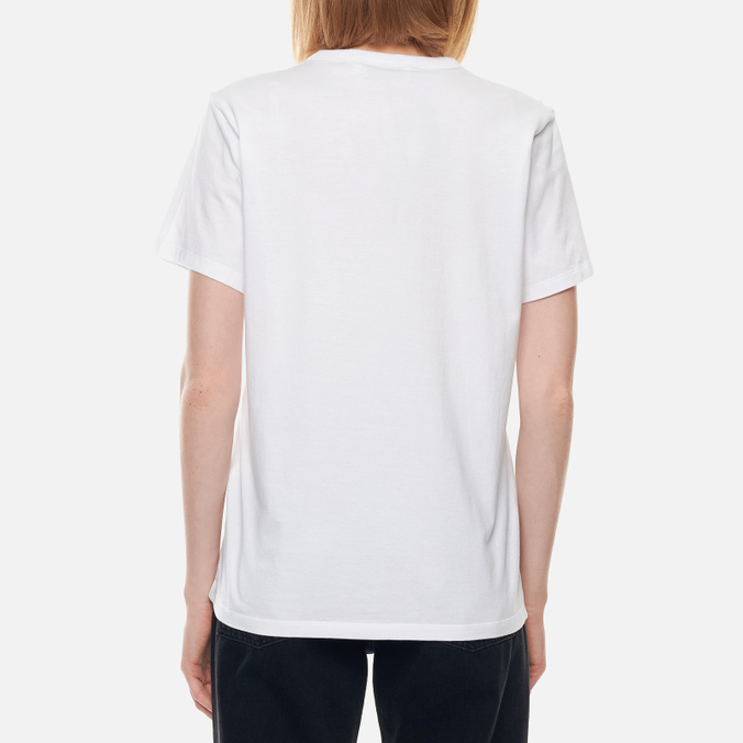 Женская футболка Maison Kitsune, цвет белый, размер S FW00107KJ0010-P100 Tricolor Fox Patch - фото 4