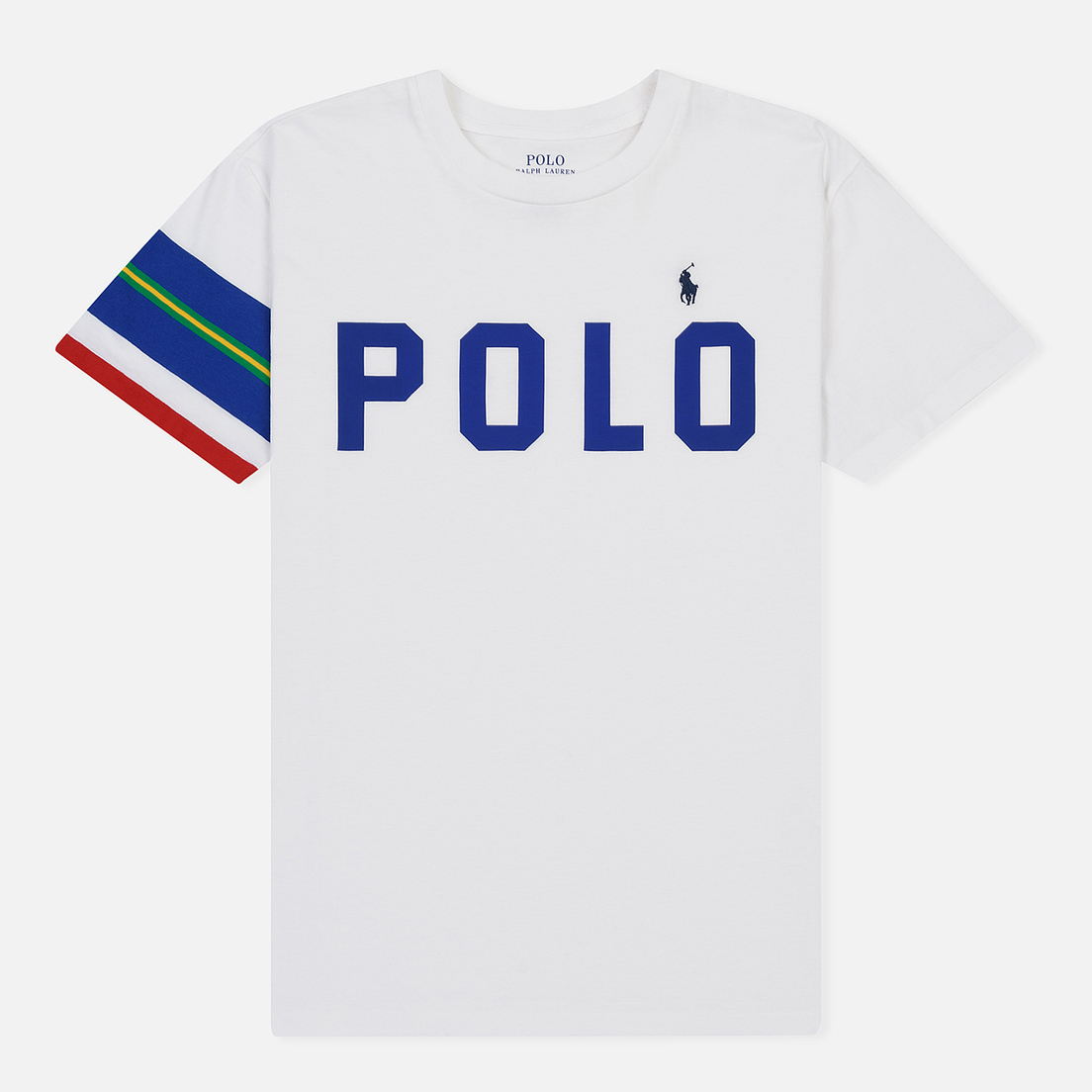 Polo Ralph Lauren Женская футболка Big Polo Print And Stripe Sleeve
