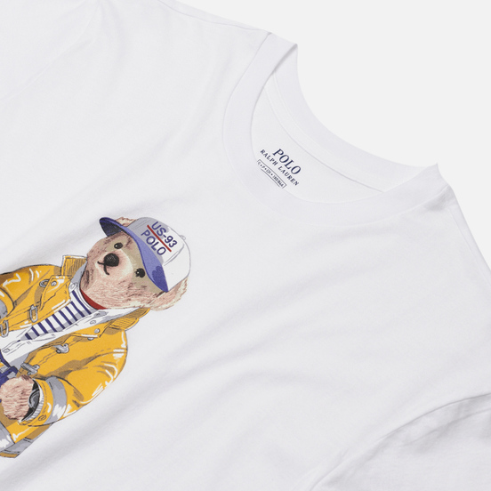 Женская футболка Polo Ralph Lauren Coat Bear 40/1 Cotton Jersey White