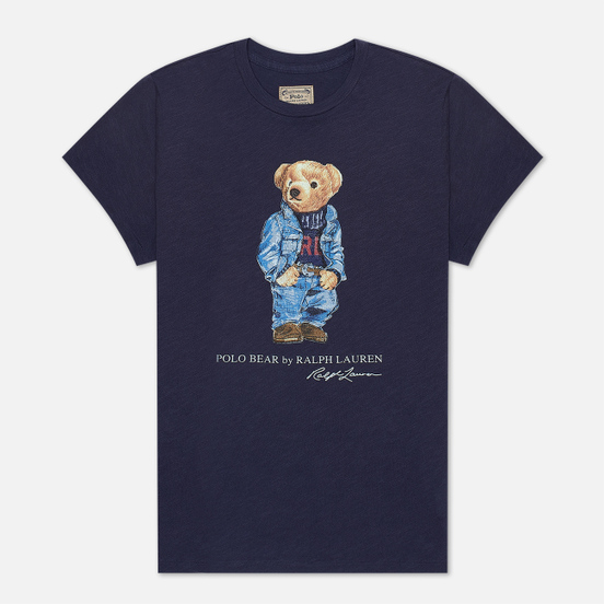 Женская футболка Polo Ralph Lauren Denim Bear 30/'S Uneven Cotton Jersey Classic Royal