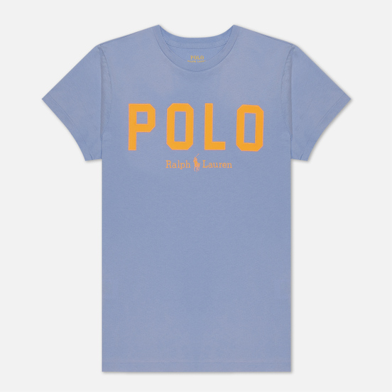Женская футболка Polo Ralph Lauren Polo Printed 30/1 Cotton Jersey Dress Shirt Blue