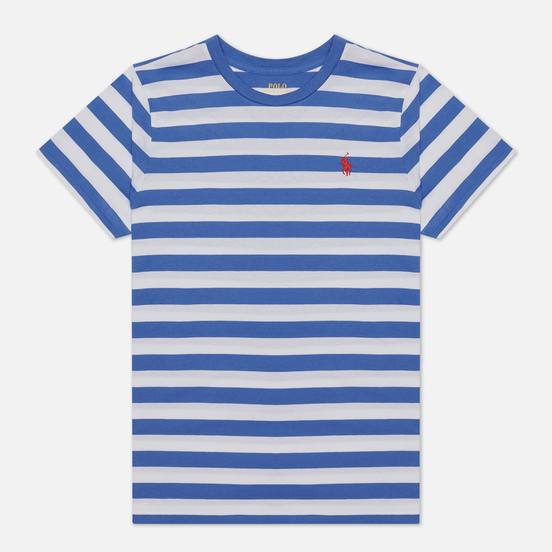 Женская футболка Polo Ralph Lauren Striped Cotton Jersey White/Indigo Sky