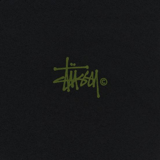 Женская футболка Stussy Basic Logo Pigment Dyed Black/Green
