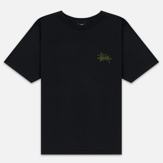 Женская футболка Stussy Basic Logo Pigment Dyed Black/Green