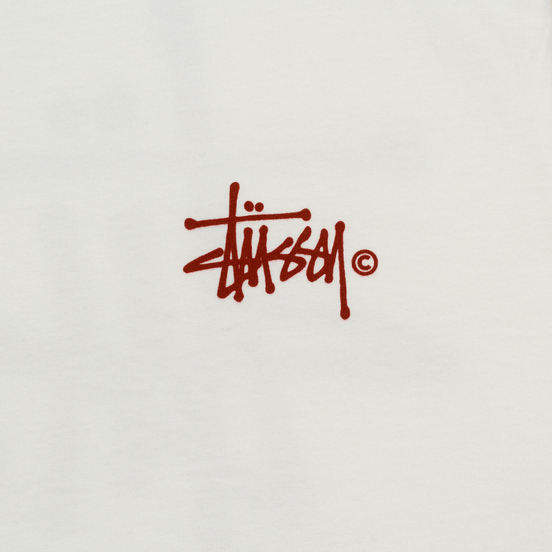Женская футболка Stussy Basic Logo Pigment Dyed Natural/Red