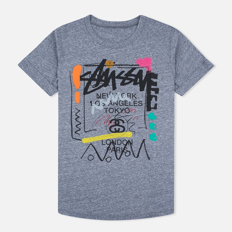 Stussy Женская футболка WT Doodle Cuffed Crew
