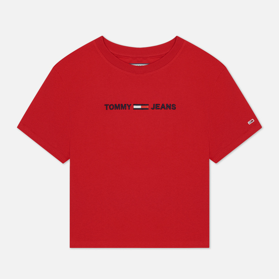 Женская футболка Tommy Jeans Modern Linear Logo Deep Crimson