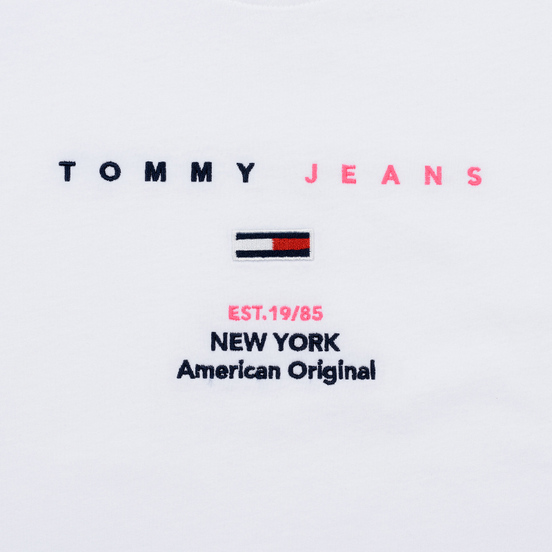 Женская футболка Tommy Jeans Small Logo Text 1985 Cropped Fit Classic White