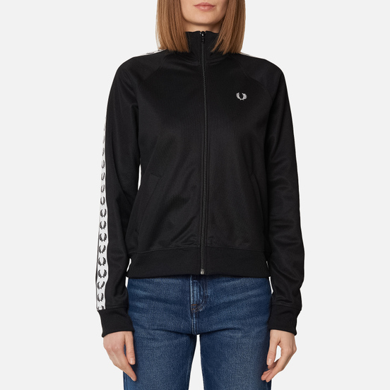 Женская олимпийка Fred Perry Sports Authentic Taped Track Black/White