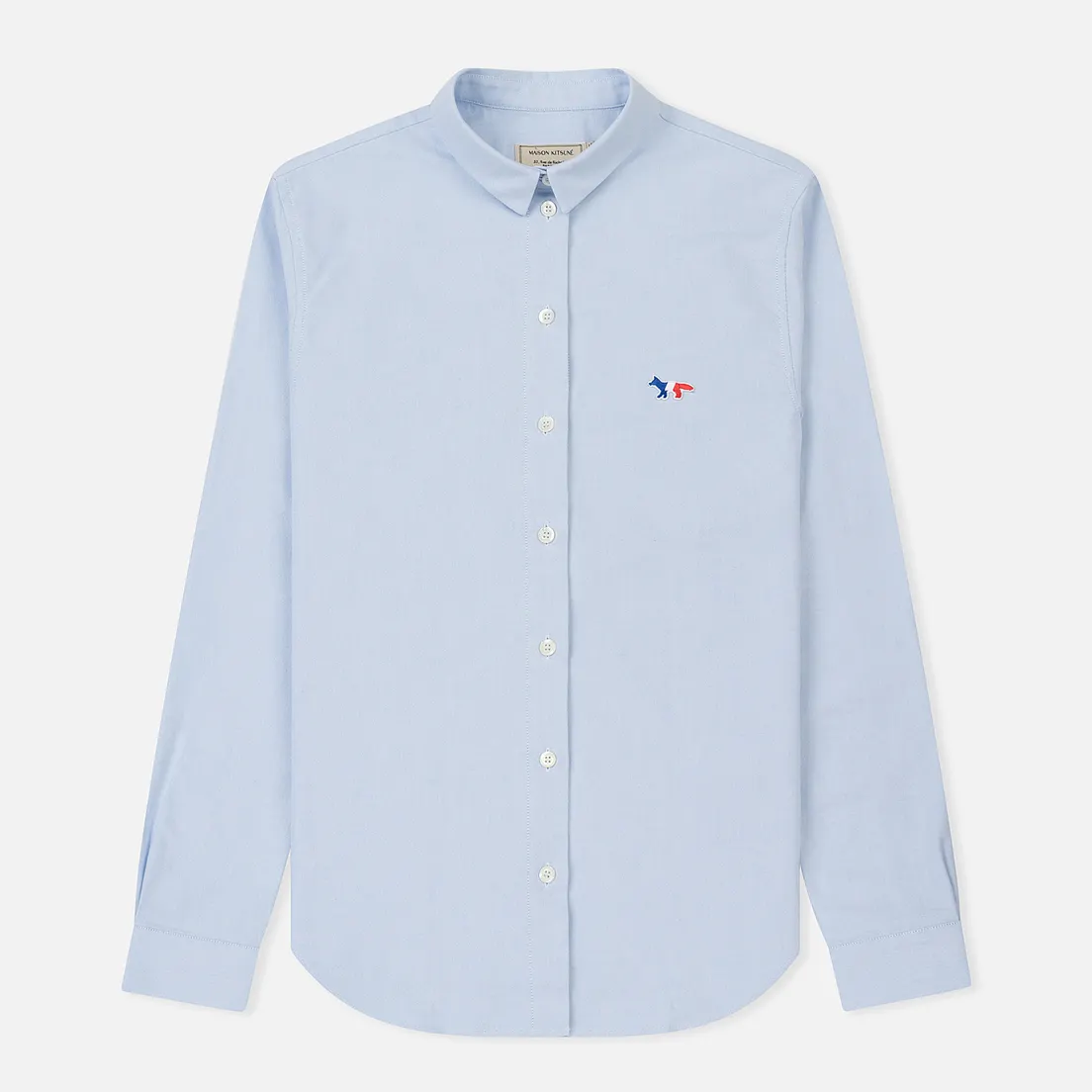 Maison Kitsune Женская рубашка Oxford Tricolor Fox Patch Classic
