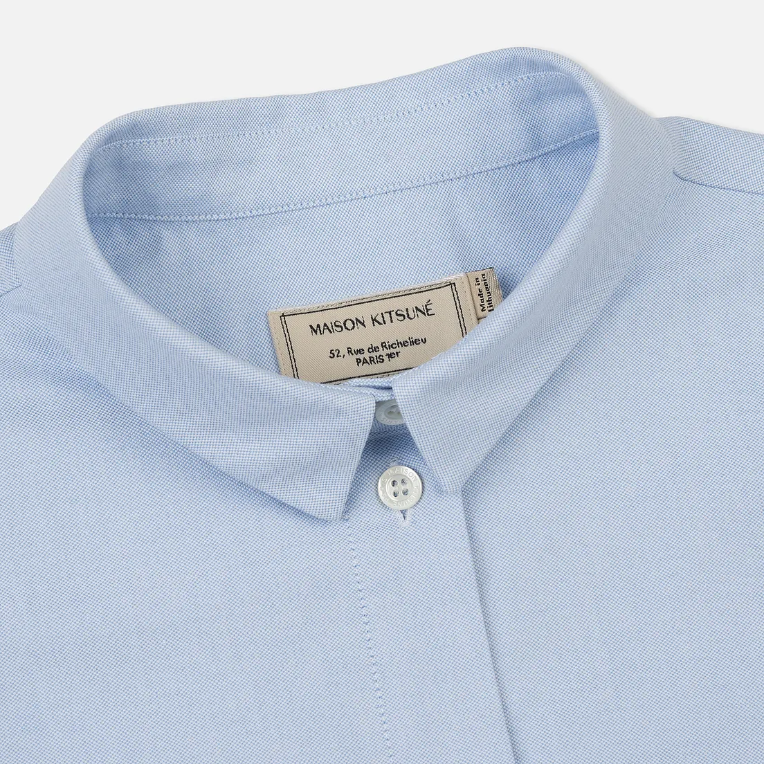 Maison Kitsune Женская рубашка Oxford Tricolor Fox Patch Classic
