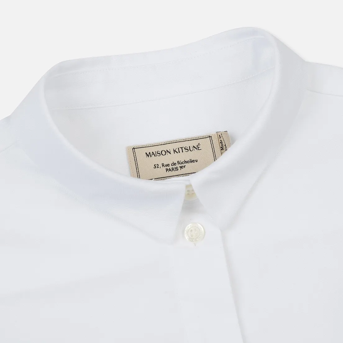 Maison Kitsune Женская рубашка Oxford Tricolor Fox Patch Classic