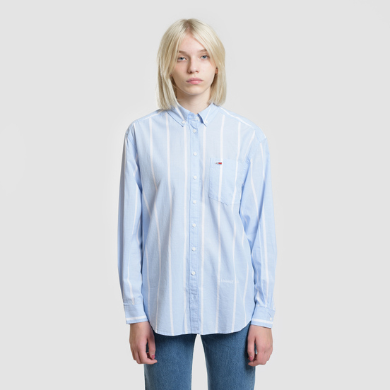 Женская рубашка Tommy Jeans Stripe Detail Serenity/Classic White