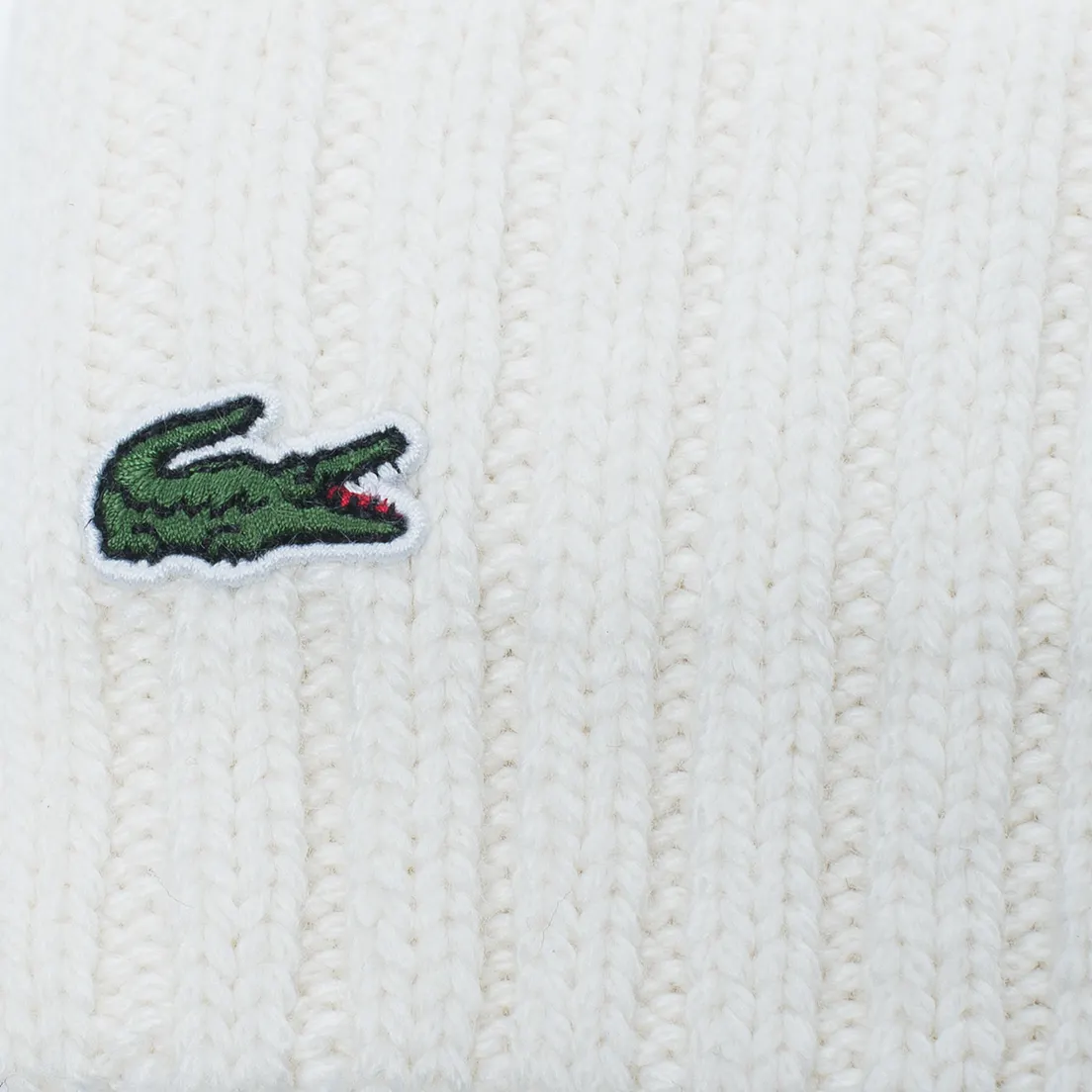 Lacoste Live Женская шапка Cable Knit Wool Pompom Beanie Cake Flour