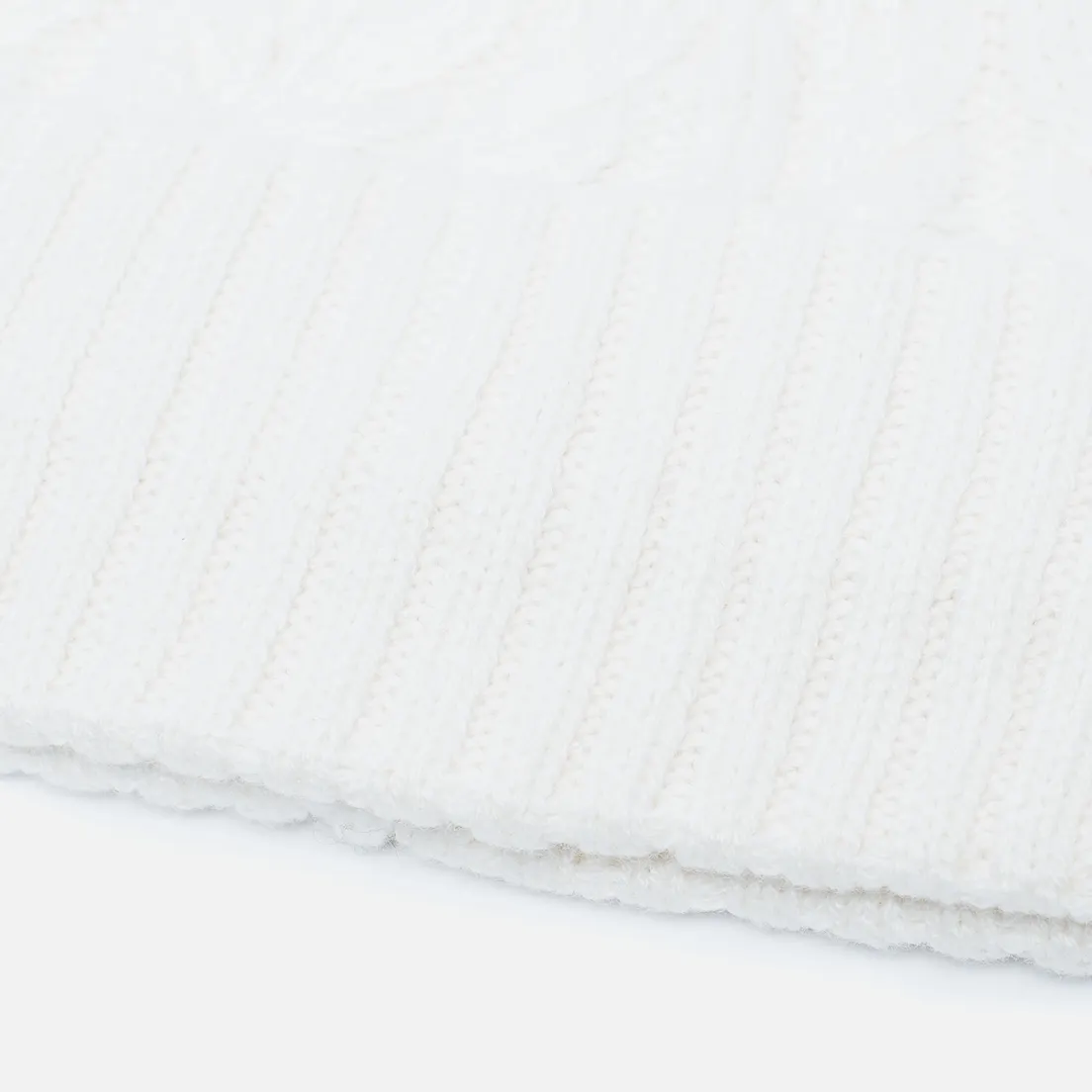 Lacoste Live Женская шапка Cable Knit Wool Pompom Beanie Cake Flour