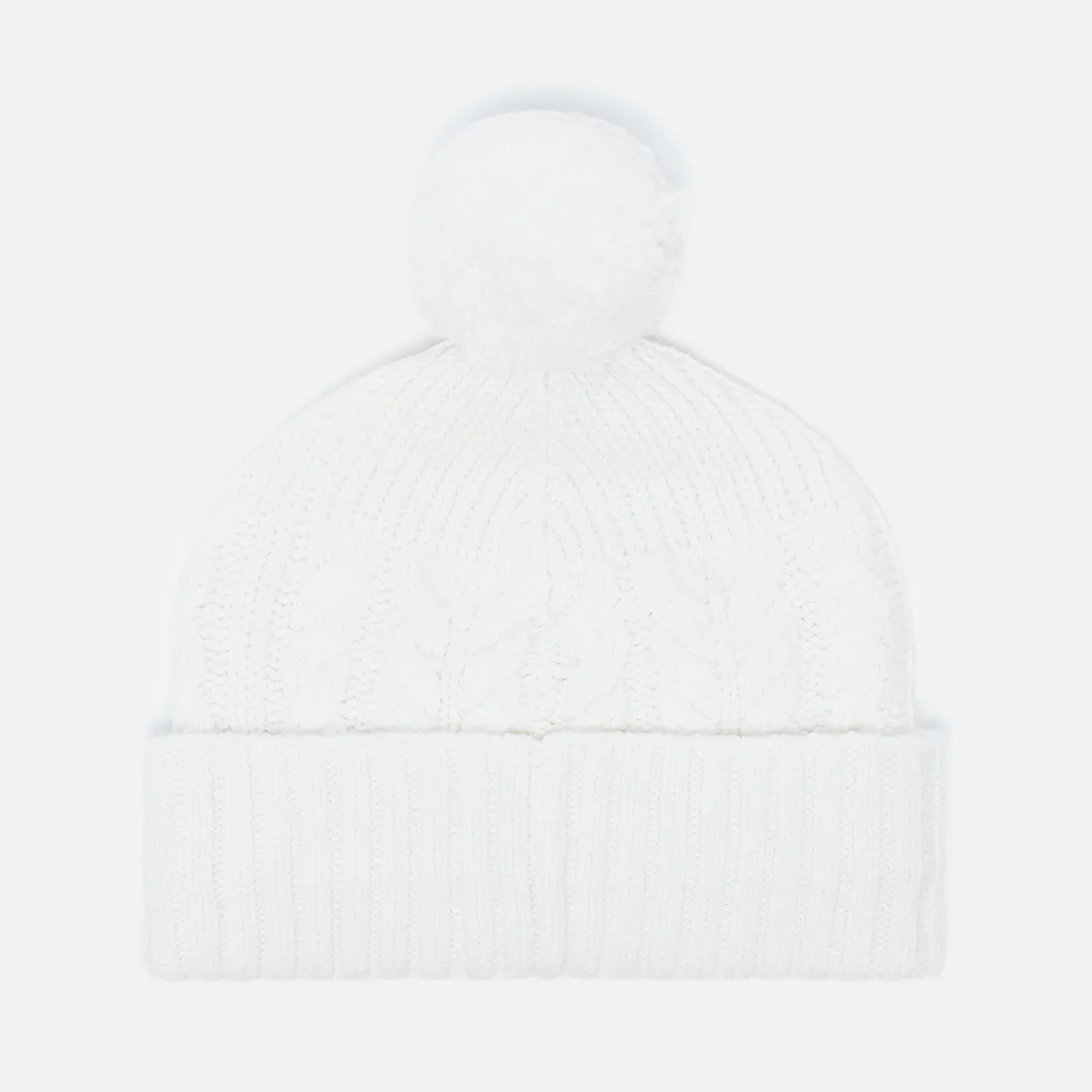 Lacoste Live Женская шапка Cable Knit Wool Pompom Beanie Cake Flour