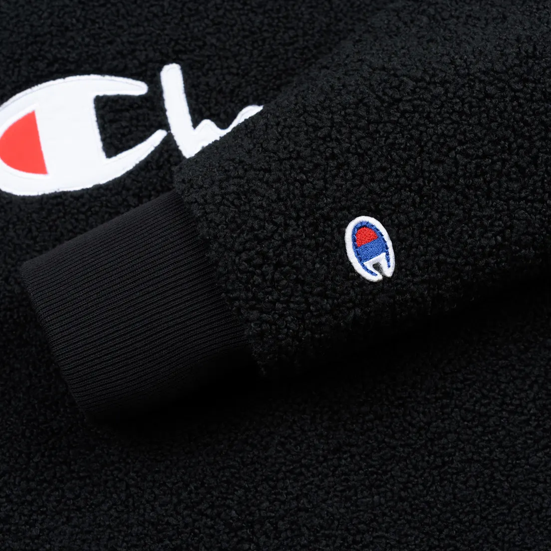 Champion Reverse Weave Женская толстовка Big Script Hooded Lamb Effect Bonded