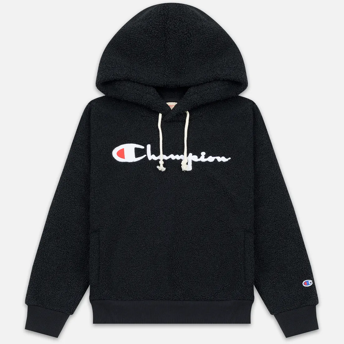 Champion Reverse Weave Женская толстовка Big Script Hooded Lamb Effect Bonded