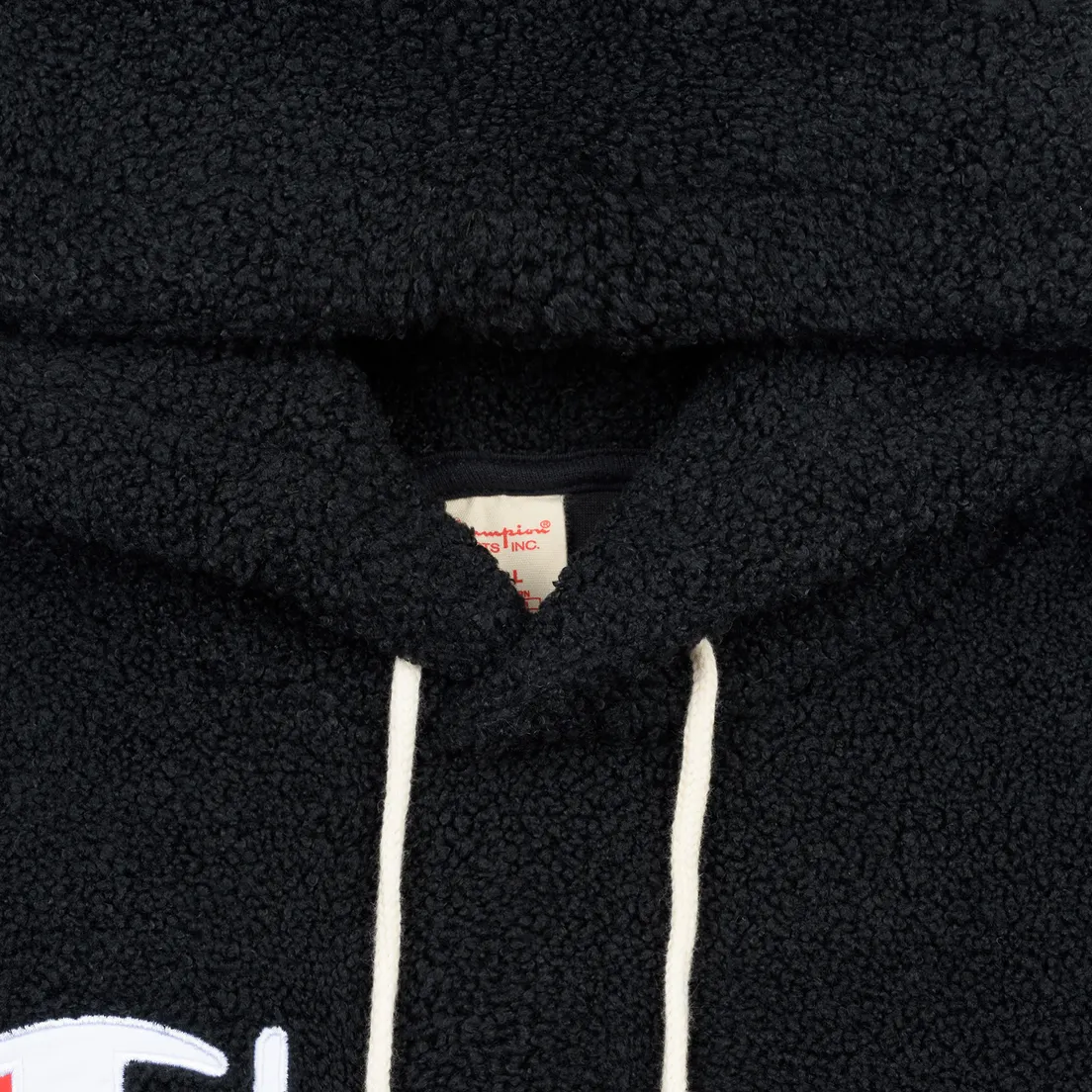 Champion Reverse Weave Женская толстовка Big Script Hooded Lamb Effect Bonded