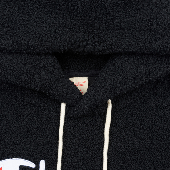 Женская толстовка Champion Reverse Weave Big Script Hooded Lamb Effect Bonded Black
