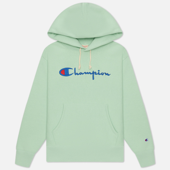 Женская толстовка Champion Reverse Weave Big Script & Logo Sleeve Hoodie Green