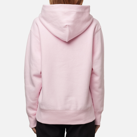 Женская толстовка Champion Reverse Weave Big Script & Logo Sleeve Hoodie Baby Pink