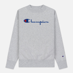 Женская толстовка Champion Reverse Weave Big Script Oversize Crew Neck Light Grey