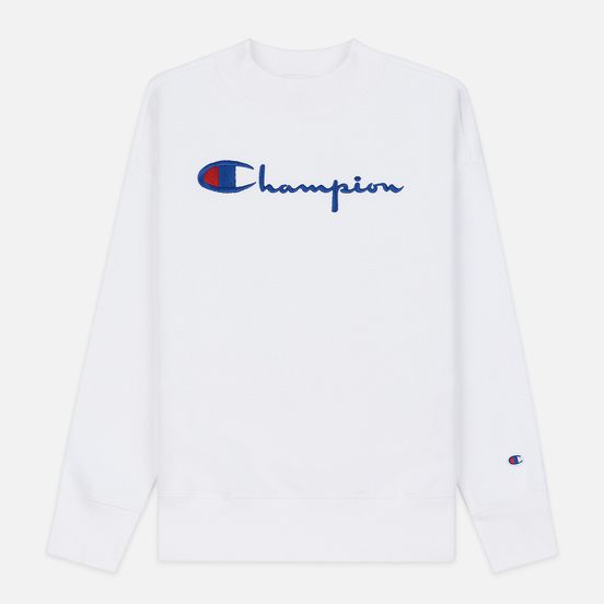 Женская толстовка Champion Reverse Weave Big Script Oversize Crew Neck White