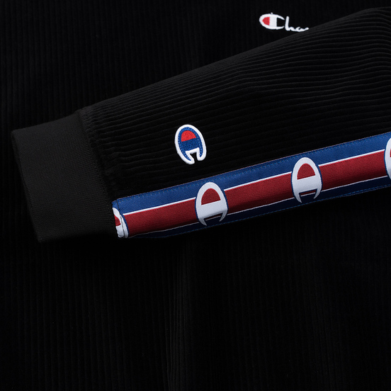 Женская толстовка Champion Reverse Weave Logo Tape Crew Neck Black