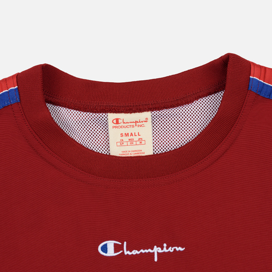 Женская толстовка Champion Reverse Weave Peached Feel Crinckle Water Repellent Crew Neck Dark Red/Navy/White