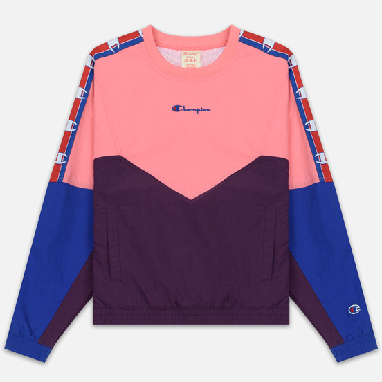 Женская толстовка Champion Reverse Weave Peached Feel Crinckle Water Repellent Crew Neck Pink/Violet/Blue