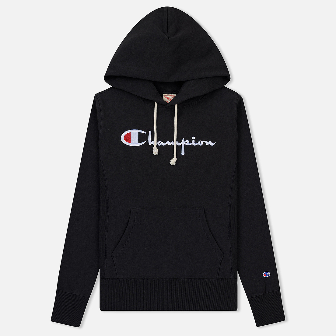champion logo hoodie black