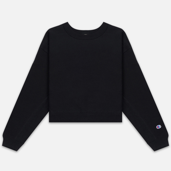 Женская толстовка Champion Reverse Weave Sleeve Logo Crew Neck Black