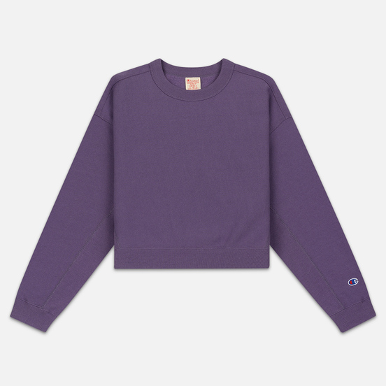 Женская толстовка Champion Reverse Weave Sleeve Logo Crew Neck Mulled Grape