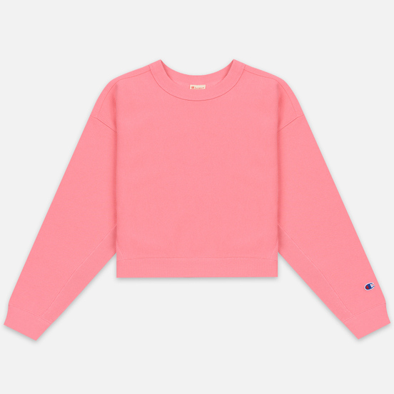 Женская толстовка Champion Reverse Weave Sleeve Logo Crew Neck Pink