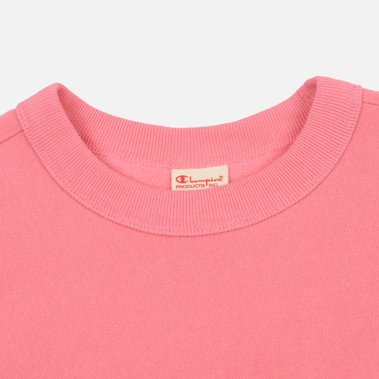 Женская толстовка Champion Reverse Weave Sleeve Logo Crew Neck Pink