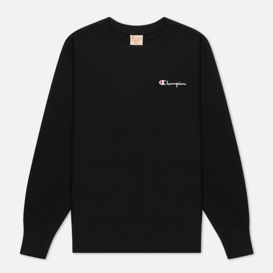 Женская толстовка Champion Reverse Weave Small Script & Logo Sleeve Crew Neck Black