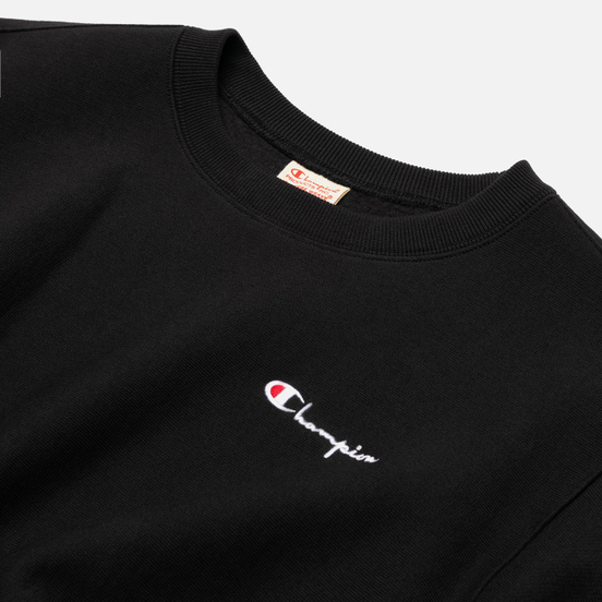 Женская толстовка Champion Reverse Weave Small Script & Logo Sleeve Crew Neck Black
