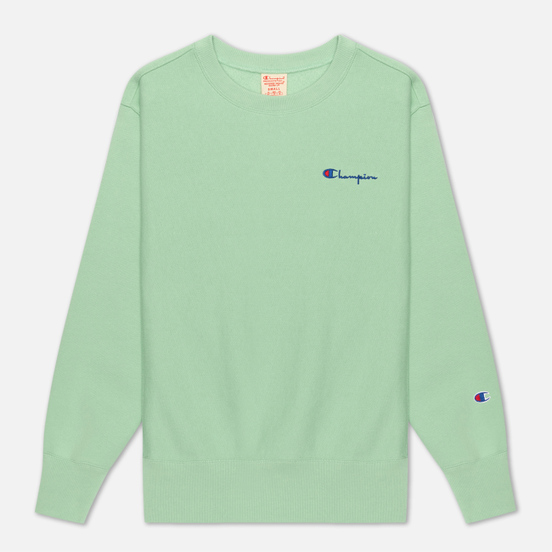 Женская толстовка Champion Reverse Weave Small Script & Logo Sleeve Crew Neck Green