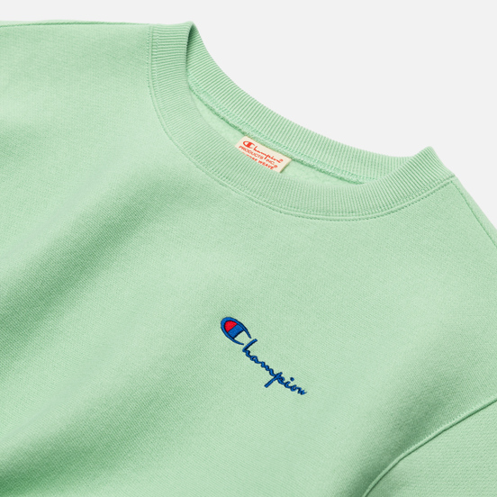 Женская толстовка Champion Reverse Weave Small Script & Logo Sleeve Crew Neck Green