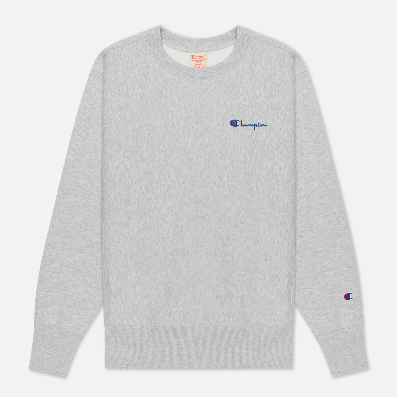 Женская толстовка Champion Reverse Weave Small Script & Logo Sleeve Crew Neck Light Grey
