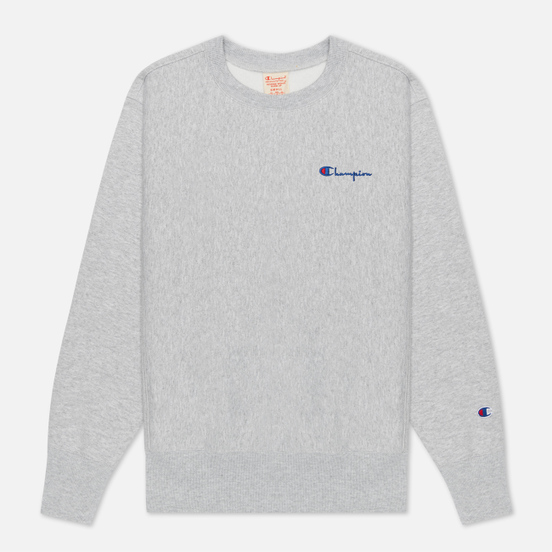 Женская толстовка Champion Reverse Weave Small Script & Logo Sleeve Crew Neck Light Grey