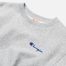 Женская толстовка Champion Reverse Weave Small Script & Logo Sleeve Crew Neck Light Grey фото- 1