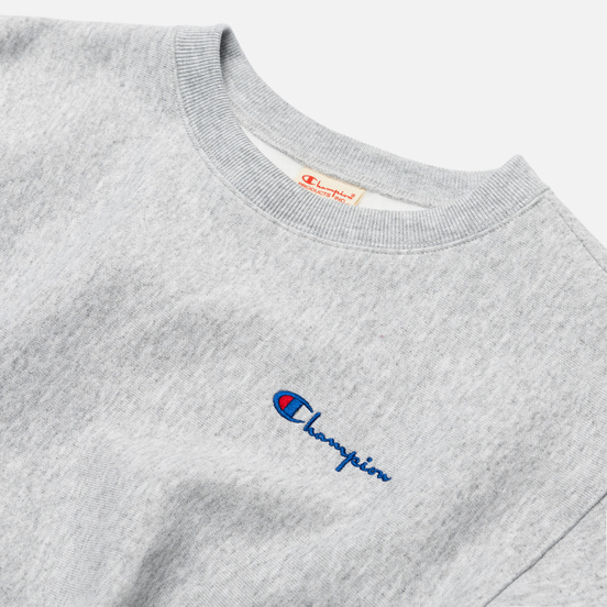 Женская толстовка Champion Reverse Weave Small Script & Logo Sleeve Crew Neck Light Grey